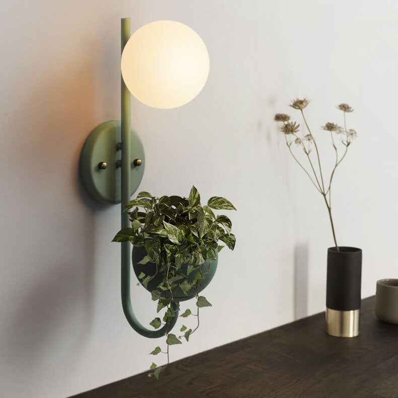 AquaSphere | Stylish Modern Industrial Wall Sconce Planter Lamp 10