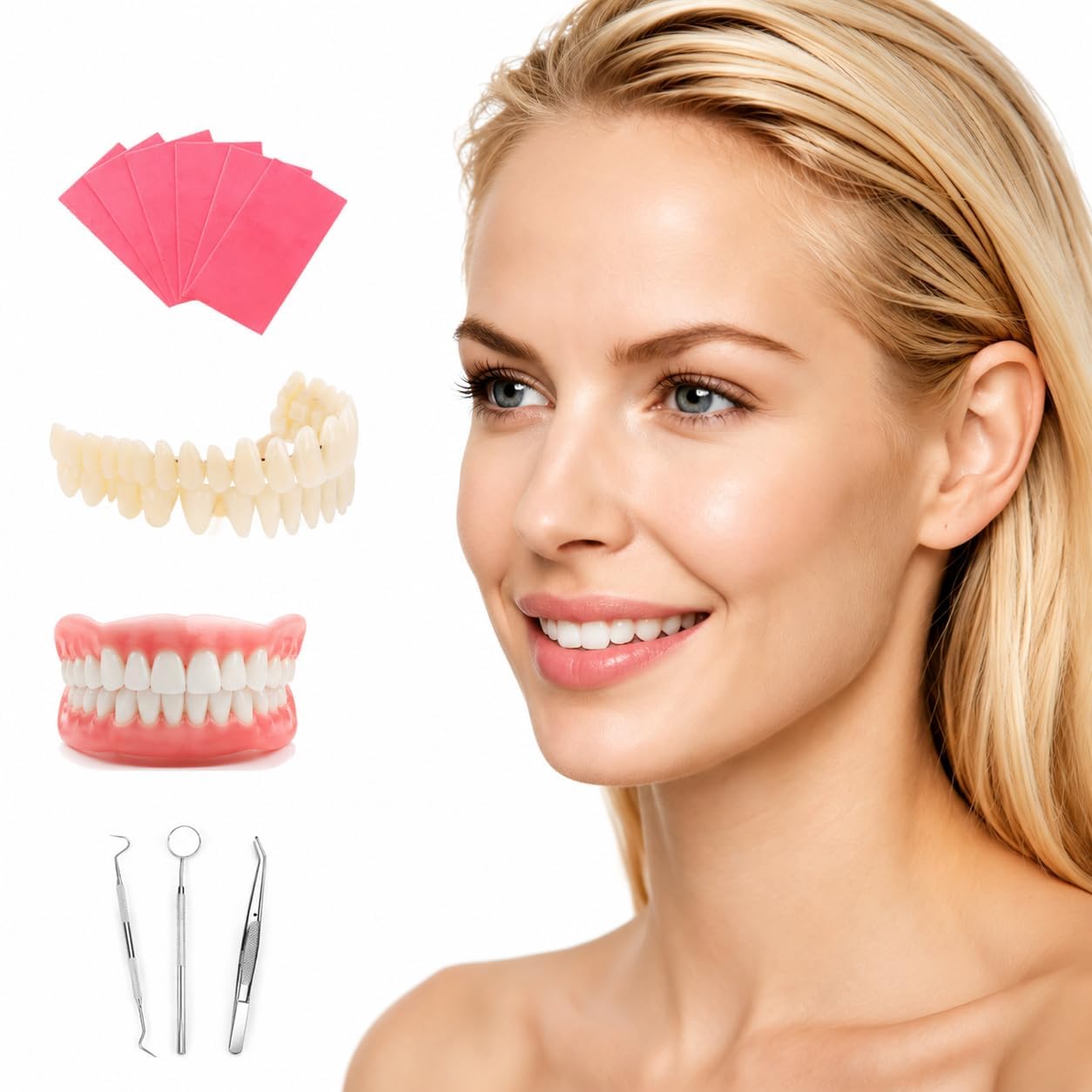 Complete Denture Kit | Custom-Fit Tools with High-Quality Materials | Effortless Smile Enhancement for Confidence Boost 7