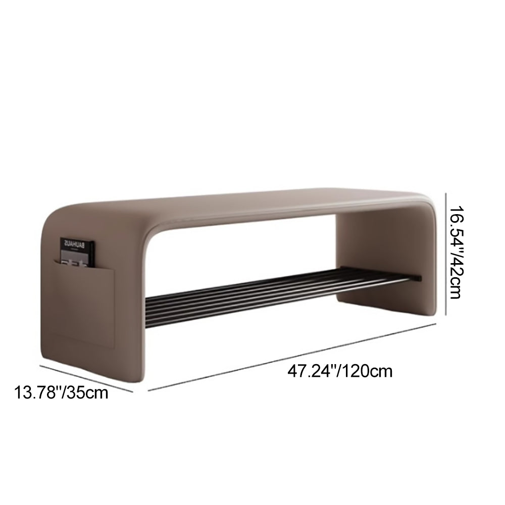 EcoSimplicity | Stylish Modern Synthetic Leather Entryway Bench 8