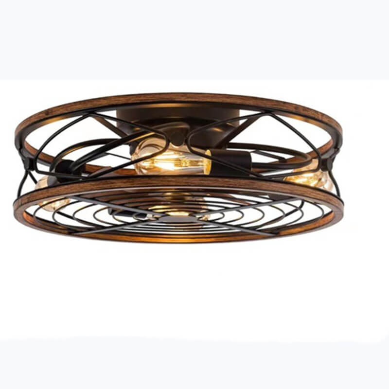 IronCraft | Stylish Industrial 4-Light Flush Mount Ceiling Fan Light 8