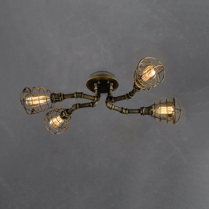 IronPipe | Rustic Industrial Flush Mount Ceiling Light Fixture 12