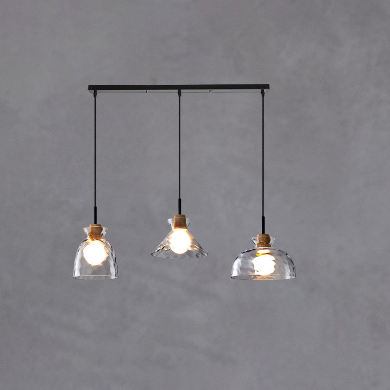 Luminara | Elegant Clear Rippled Glass Modern Pendant Light 14