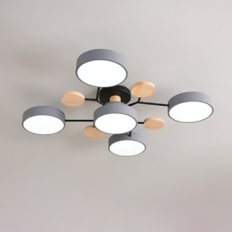 Moleculux | Elegant Scandinavian LED Semi-Flush Mount Ceiling Light 17