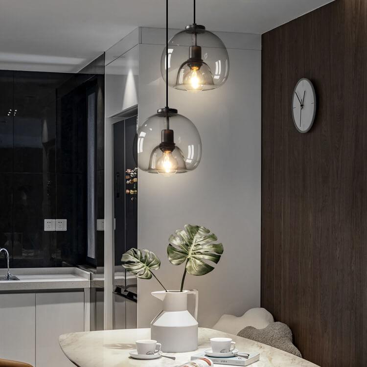 NebulaGlass | Sophisticated Smoke Gray Glass Pendant Light Fixture 8