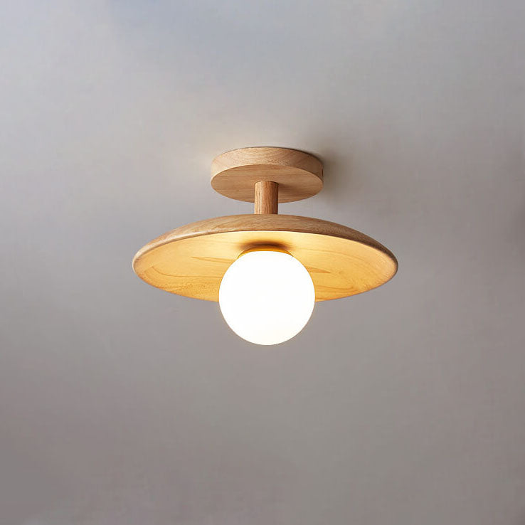 NordicWood | Stylish Elegant Wooden Semi-Flush Mount Ceiling Light 10