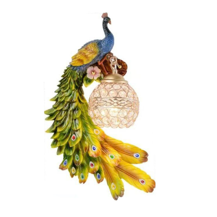 PeacockCrystal | Elegant Colorful Resin Wall Sconce Lamp 8