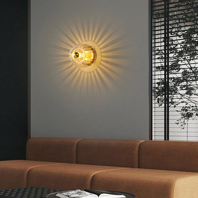 Solara | Elegant Dual Purpose Copper and Glass Flush Mount Light 9