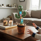 Dancing Cactus Toy for Toddlers, Sound Activated Talking Cactus Toy that Repeats and Sings, Musical Cause and Effect Toy