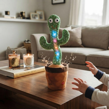 Dancing Cactus Toy for Toddlers, Sound Activated Talking Cactus Toy that Repeats and Sings, Musical Cause and Effect Toy