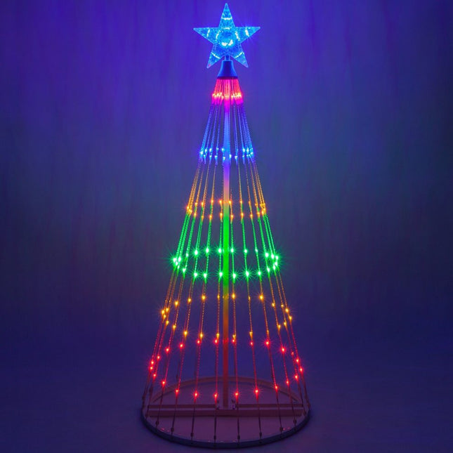 Outdoor Christmas Tree Lightshow, LED Christmas Tree Lights with 12 Modes, Animated Multicolor Christmas Light Show