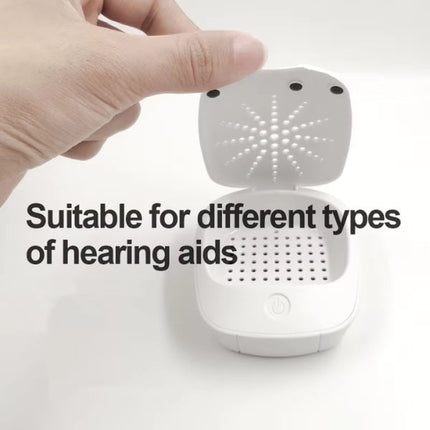 Hearing Aid Drying Box, Portable Hearing Aid Dryer with USB and Battery Power