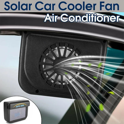 Solar Powered Car Vent Window Fan, Black ABS Auto Cooler Ventilation Exhaust Fan for Sedans, Trucks, SUVs and Vans