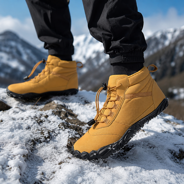 Snow Boots for Men, Waterproof Mens Winter Boots with Fleece Lining, Zero Drop Wide Toe Box Barefoot Boots