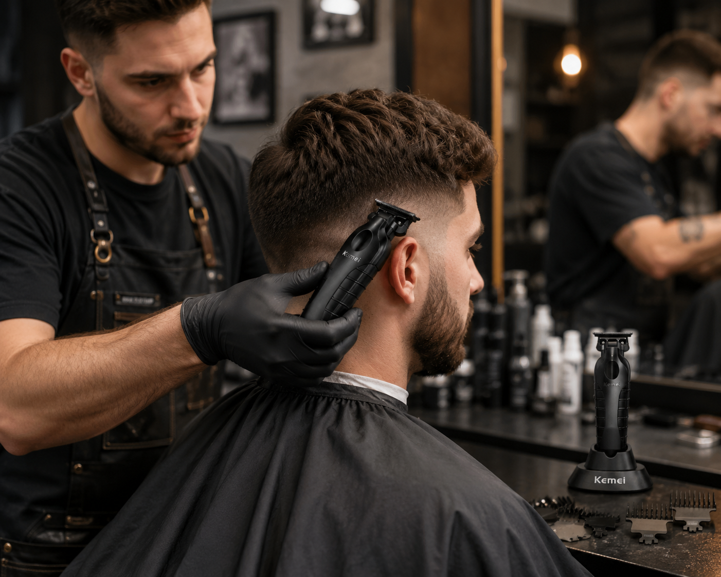 Tuzwa Professional Cordless Hair Clipper & Beard Trimmer Kit | 2-in-1 Electric Grooming Set with Precision Adjustable Blades | Rechargeable Hair Cutting Machine for Men