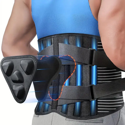 Back Brace for Lower Back Pain, Lumbar Brace with 4 Aluminum Support Strips and 3D Massage Pad, Back Support Belt
