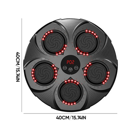 Wall Mounted Music Boxing Machine, Bluetooth Reaction Light Punching Trainer with Adjustable Speed and Modes, No Drill Home Setup