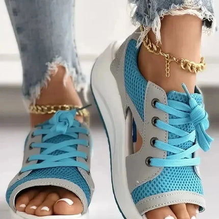 Lace Up Sandals, Comfort Sandals with Memory Foam Sole – image 10
