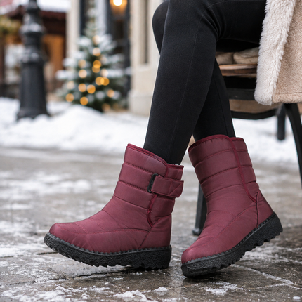 Snow Boots for Women, Waterproof Winter Boots with High Shaft, Warm Snow Boots with Non Slip Tendon Sole
