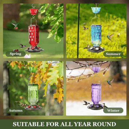 Hummingbird Feeder 24 oz, Glass Hummingbird Feeder with Ant Moat – image 4
