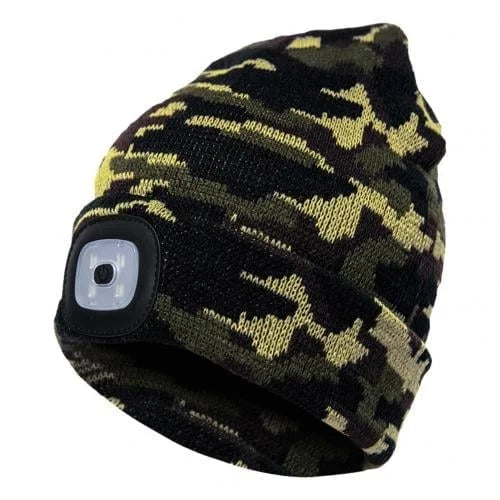 LED Beanie with Light, Rechargeable Winter Hat with Hands Free Flashlight