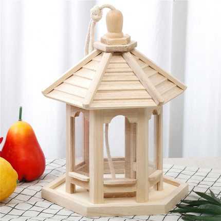 Bird Feeders for Outside, Wooden Hanging Bird Feeder for Large Birds – image 8