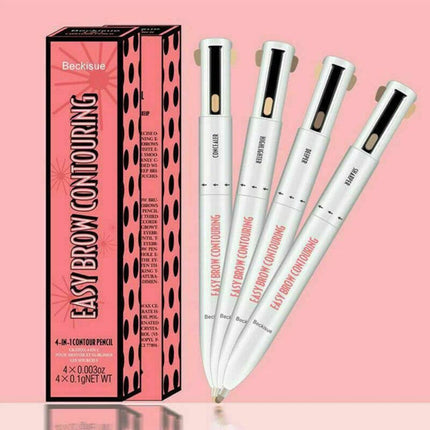 4 in 1 Eyebrow Pencil with Concealer and Highlighter, Smudge Proof Eyebrow Makeup – image 6