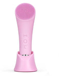 TUZWA Facial Cleansing Brush with Heat, 5 Vibration Modes, Silicone Face Scrubber, 104°F Warming Tip & Charging Stand