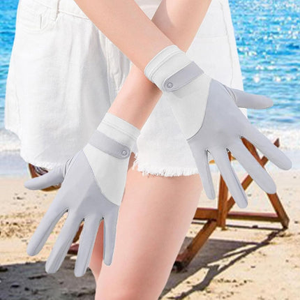 Womens UV Sun Protection Driving Gloves Breathable Ice Silk Touchscreen Anti Slip Summer Sunblock Gloves for Women
