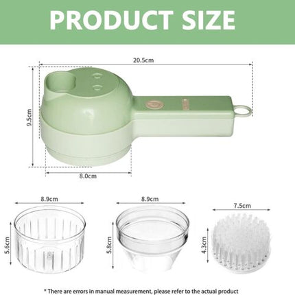 Electric Vegetable Chopper, 4 in 1 Mini Food Processor with Chopping and Slicing Blades, Cordless Vegetable Slicer – image 10