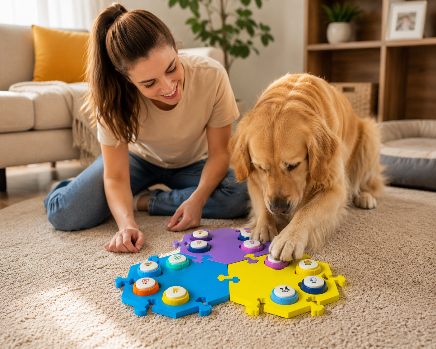 Tuzwa | Recordable Dog Talking Buttons | Interactive Pet Communication Training Button Set with Voice Recording for Smarter Dog Learning