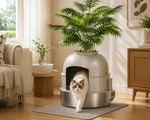 Tuzwa Extra Large Enclosed Cat Litter Box | Semi-Closed High-Sided Litter Tray with Odor Control | Easy-Clean Cat Toilet for Indoor Cats