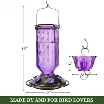 Hummingbird Feeder 24 oz, Glass Hummingbird Feeder with Ant Moat – image 6