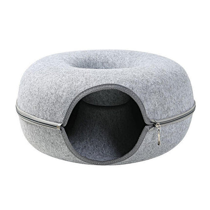 Felt Cat Tunnel Bed and Cat Cave Play Toy, Round Donut Pet Nest for Kittens – image 16