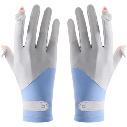 Womens UV Sun Protection Driving Gloves Breathable Ice Silk Touchscreen Anti Slip Summer Sunblock Gloves for Women