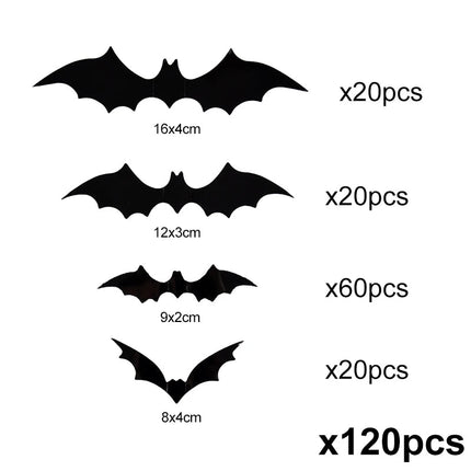 3D Bat Wall Stickers for Halloween Decorations Indoor and Outdoor, Bat Wall Decals for Door – image 6