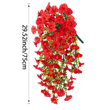 UV Resistant Artificial Morning Glory Flower Hanging Decor, 75cm Faux Flower Vine Garland for Patio, Balcony, Fence and Wedding Arch