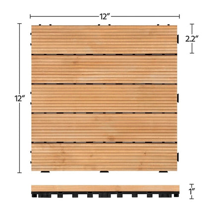 Wood Flooring Tiles 27 Pack, Outdoor Flooring Tiles
