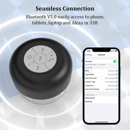 Portable Bluetooth Speakers Waterproof IPX7, Waterproof Bluetooth Speaker with Suction Cup – image 16