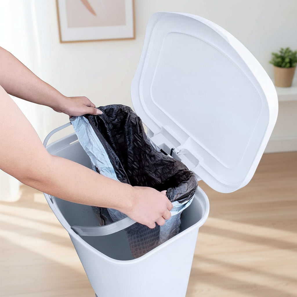 13 Gallon Kitchen Trash Can with Step Pedal & Odor Protection | Hands-Free Disposal for Clean Spaces 8