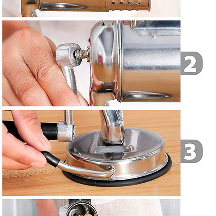 Rotary Grater with 5 Drums, Hand Crank Food Slicer
