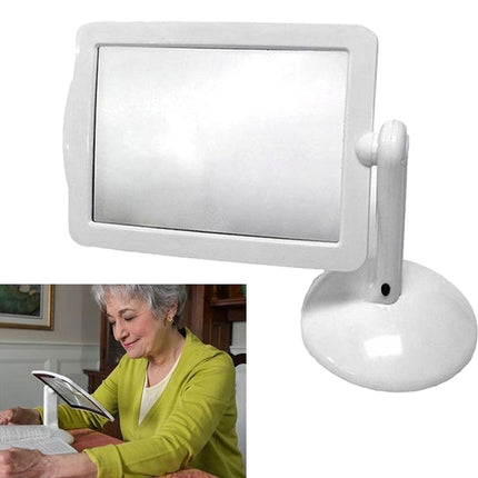 Page Magnifier for Reading, Hands Free Magnifying Glass with Light and Rotating Stand, LED Magnifier for Books