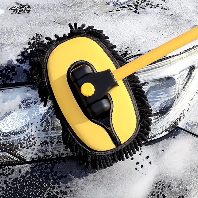 Car Wash Brush with Long Handle, Telescoping Car Wash Brush with Microfiber Head