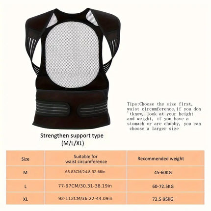 Back Brace for Pain Relief with 108 Magnets, Magnetic Heated Back Brace with Infrared Points – image 7