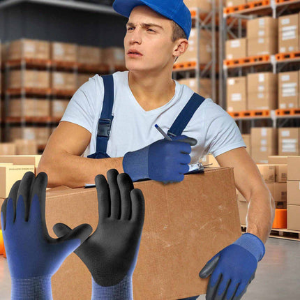 Work Gloves for Men and Women with Grip, Mechanic Gloves for Safety on Light Duty Jobs