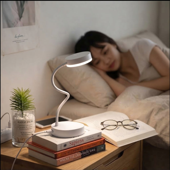 Desk Lamp LED with Touch Dimmer, Adjustable Desk Light with Articulated Arm, USB Reading Lamp for Bedside