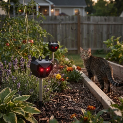 Deer Repellent for Yards, Raccoon Deterrent and Skunk Repellent, Solar Ultrasonic Animal Repeller