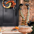 Witch Legs Yard Stakes Set of 2 with Striped Boots, Outdoor Halloween Decor, Halloween Decorations Indoor and Outdoor