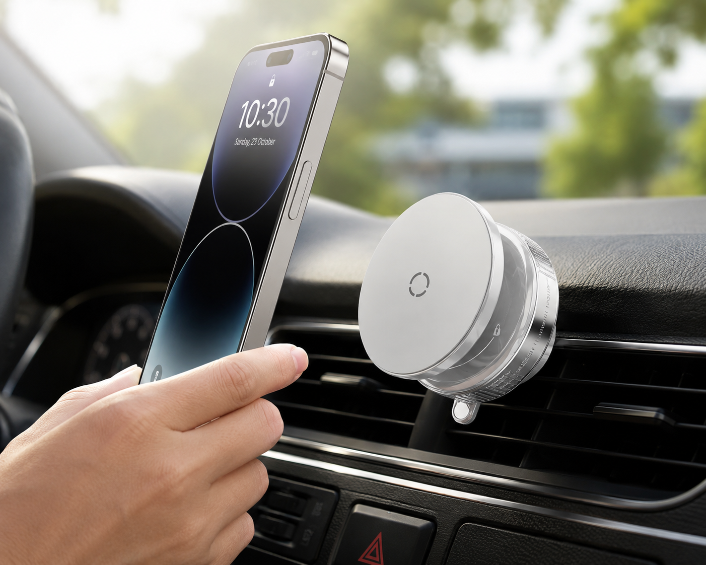 Tuzwa Magnetic Car Phone Mount – 360° Rotating Air Vent Phone Holder with Strong Magnetic Grip, Universal Car Mount for iPhone, Samsung & Android