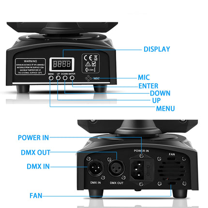 Stage Lights, LED Moving Head Light with DMX and Sound Activated Modes – image 12