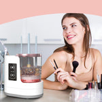 Tuzwa Electric Makeup Brush Cleaner & Dryer – Automatic High-Speed Spinning Brush Cleaning Machine with Multiple Silicone Collars
